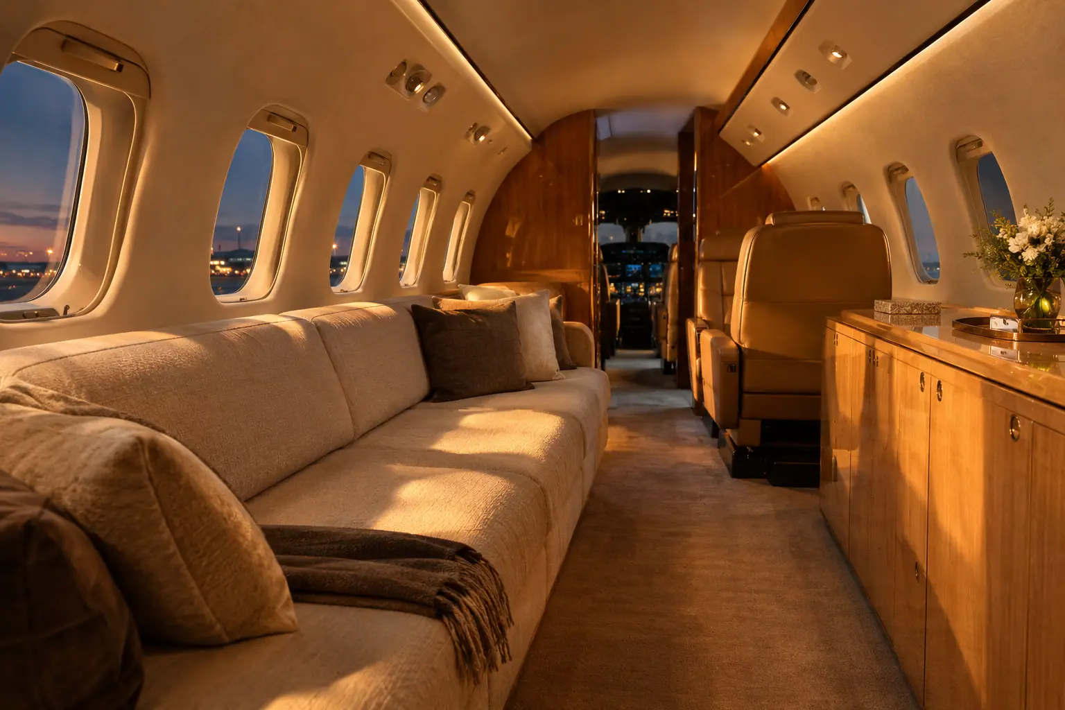 Heavy jet cabin interior
