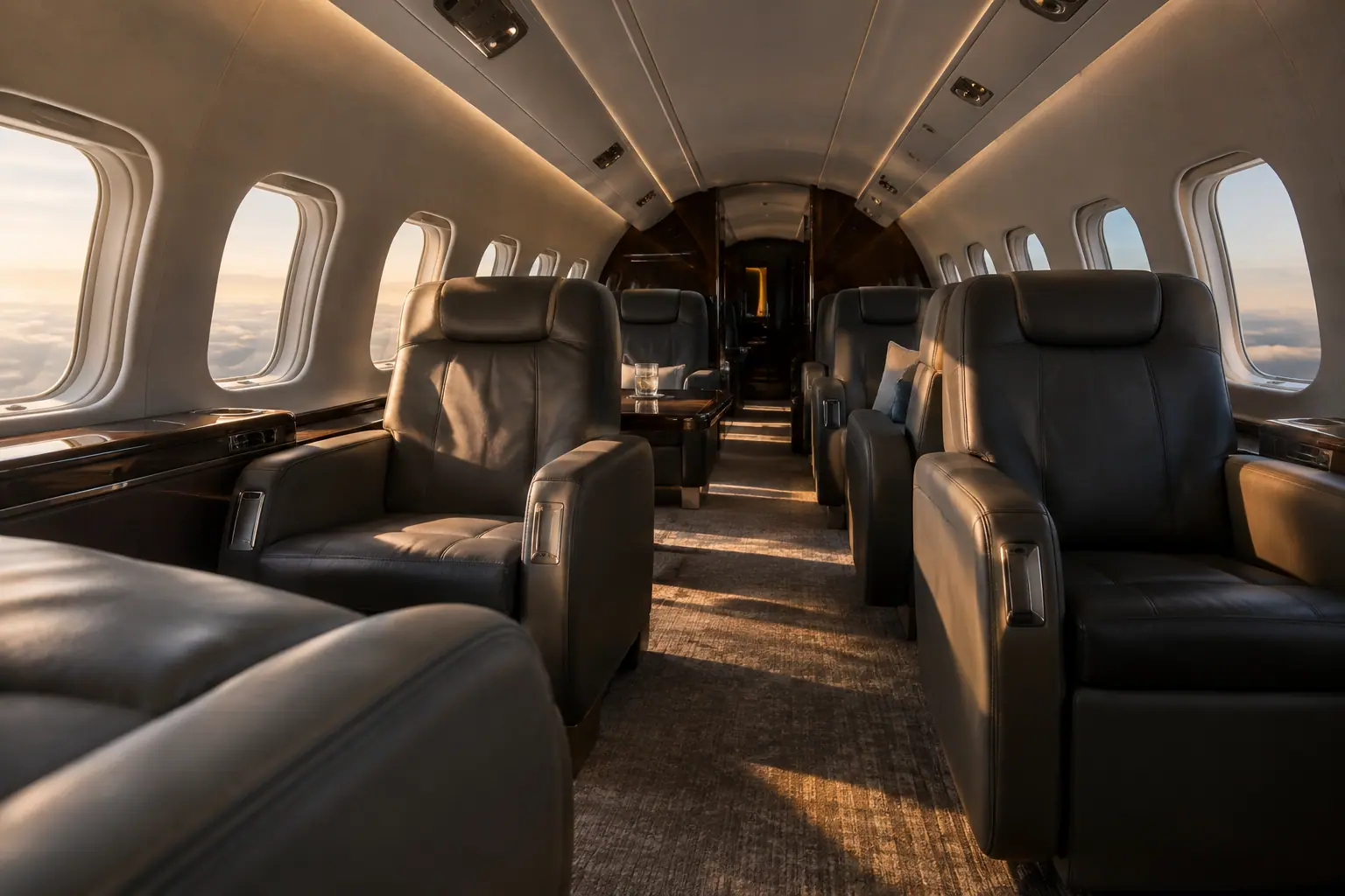 Private jet cabin